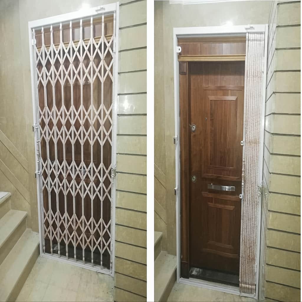نصب درب آکاردئونی ضدسرقت چهارگل در کرمانشاه
