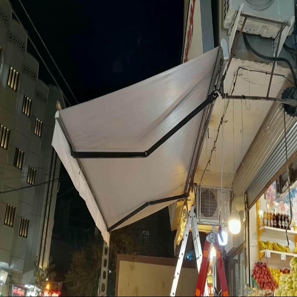 نصب سایبان برقی ضد آفتاب پارچه باکیفیت در محمدشهر