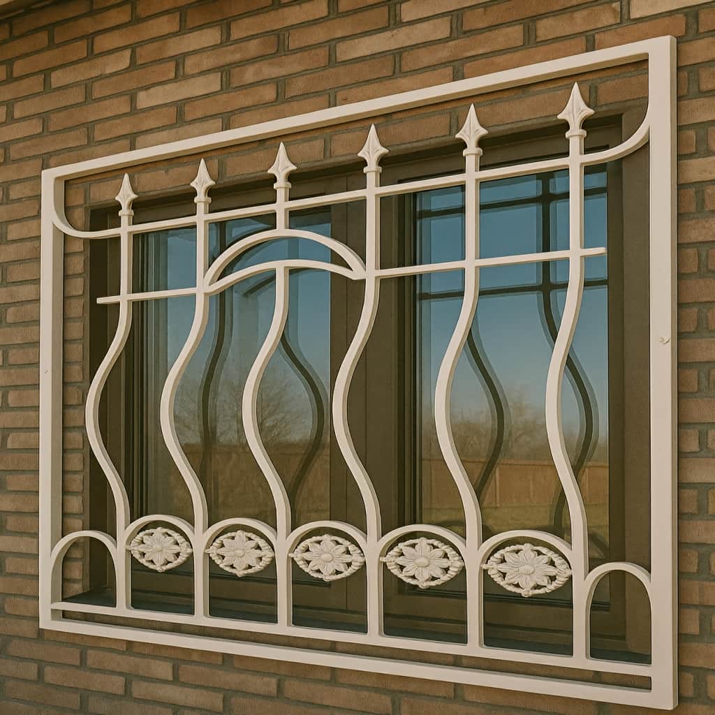 حفاظ سرنیزه ای فلزی نصب شده روی دیوار