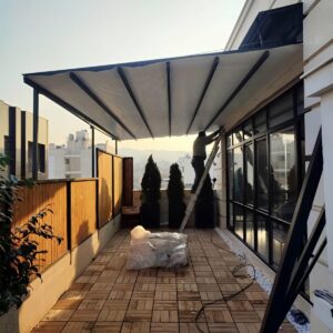 سقف برقی پارچه‌ای پرگولا