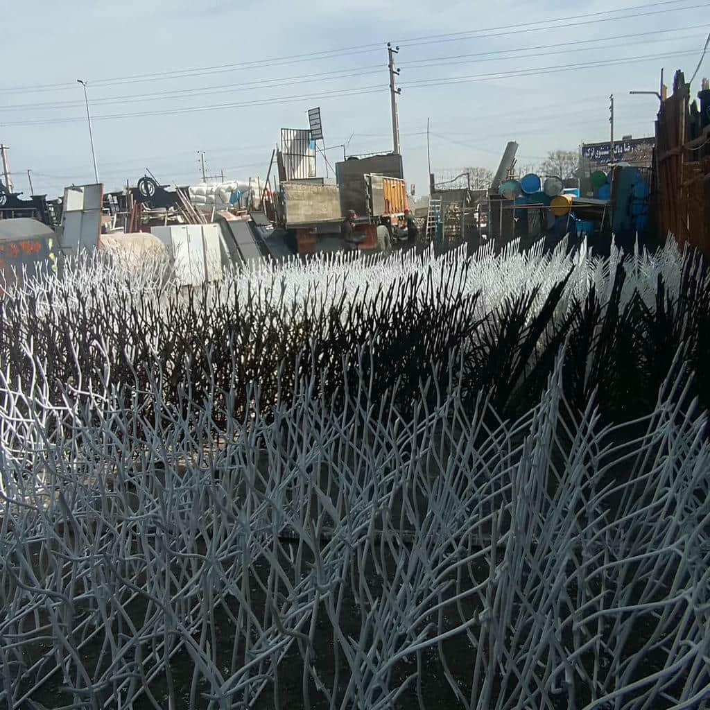 مدل آبشاری حفاظ میلگرد آجدار برای دیوار پلکانی