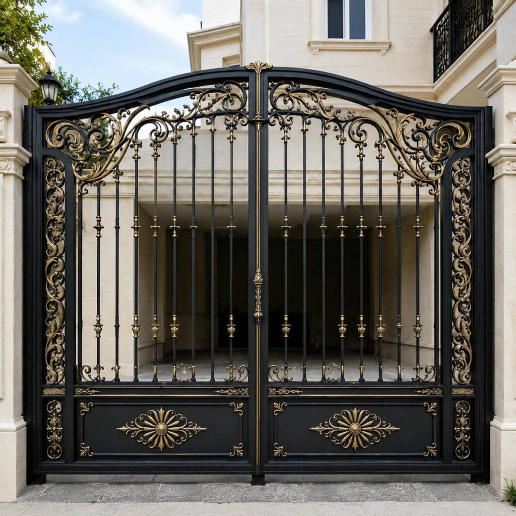 مقایسه درب پارکینگ برش لیزری طرح هندسی درشت و ریز