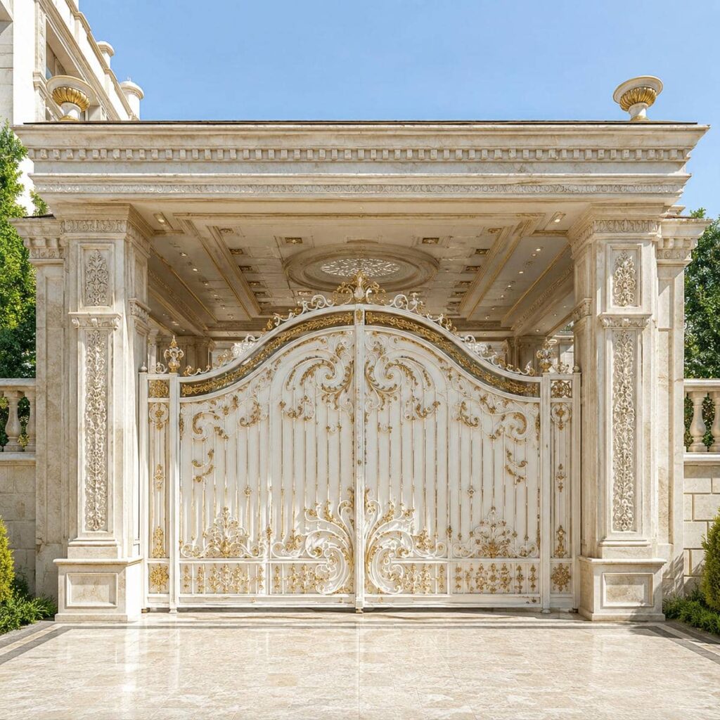 8 مدل درب ویلایی فرفورژه نمای رومی
