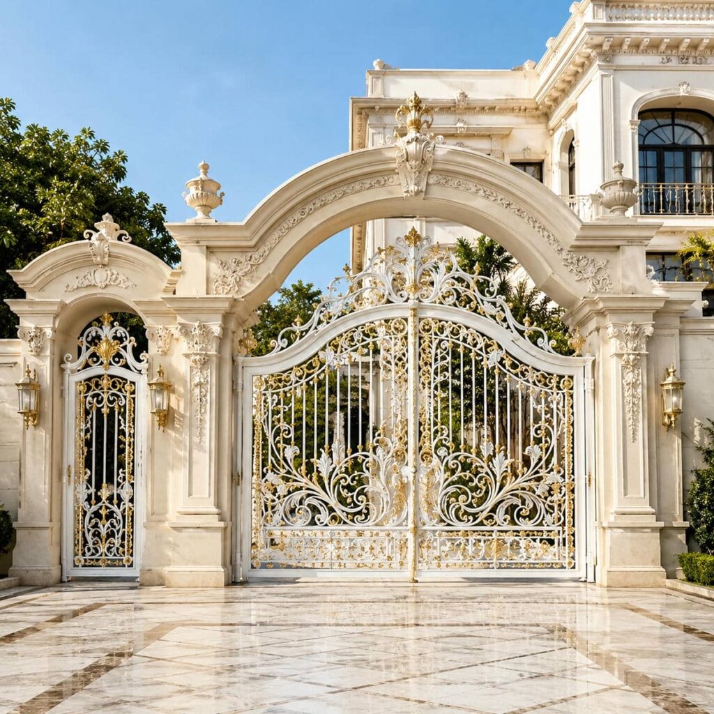 اجرای درب ویلایی ریلی کنسولی برای کف ناهموار باغ