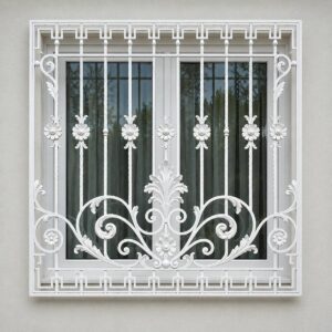 9 مدل نرده پنجره فرفورژه گل دار