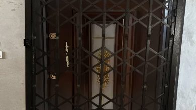 درب آکاردئونی آپارتمان کم عرض