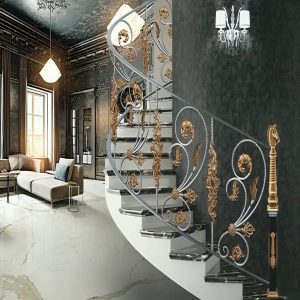 نرده فرفورژه راه پله کلاسیک
