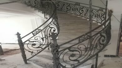 نرده راه پله آهنی مشکی در استان اصفهان