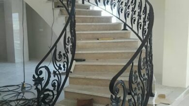 نرده راه پله مشکی مات در استان چهارمحال و بختیاری